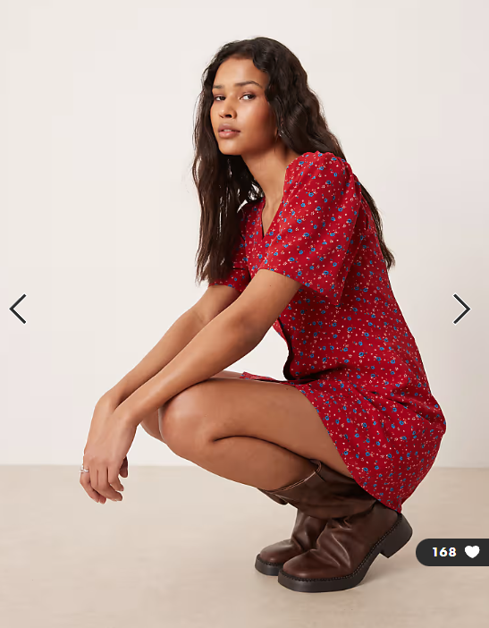 Glamorous short sleeve button down mini dress in floral