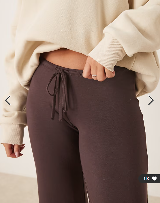 Gina Tricot low waist loungewear trousers in chocolate brown