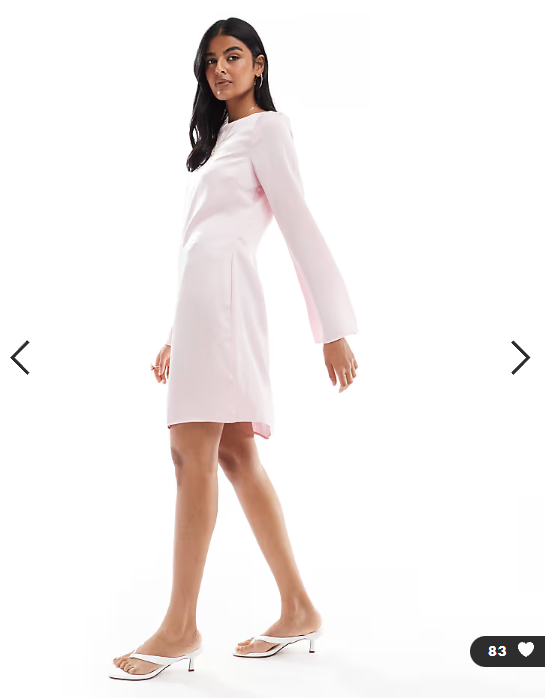 Vero Moda bell sleeve satin mini dress in blossom pink