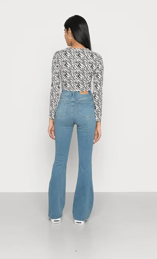 High Waist Skinny Flared Jeans