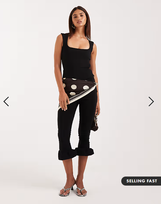 ASOS DESIGN co-ord ponte round neck top in black