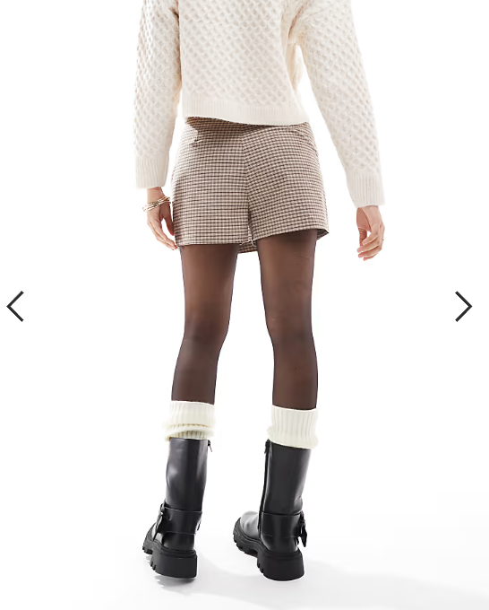 ASOS DESIGN tailored wrap mini skort check