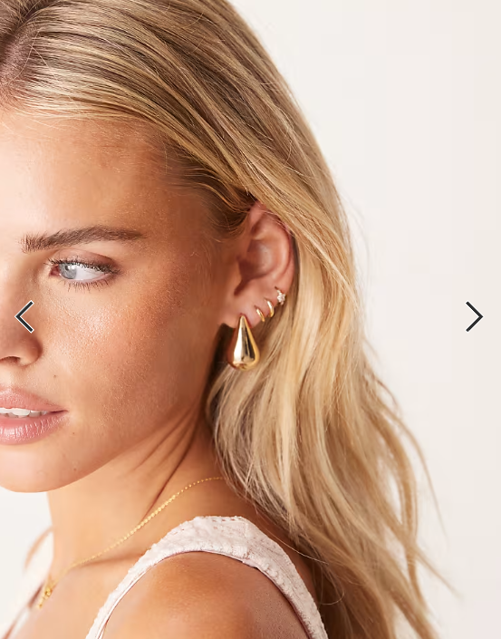 DesignB London teardrop earrings in gold