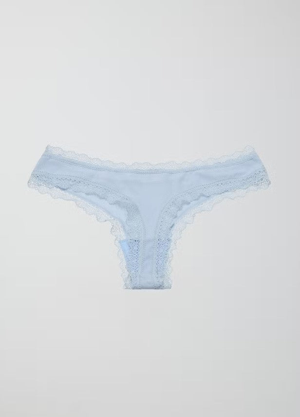 Rib lace string - Cashmere Blue