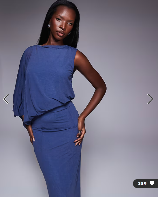 ASOS DESIGN draped bodice maxi dress in blue