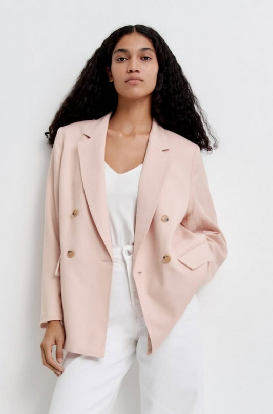 H&M-LINEN-BLEND BLAZER