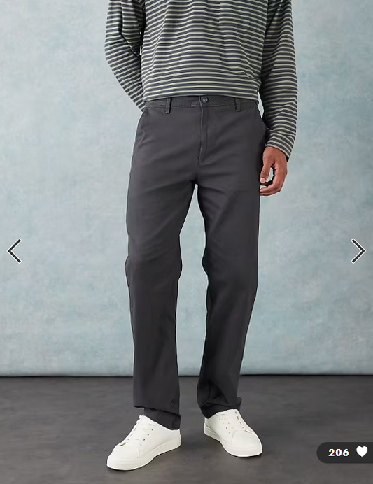 ASOS DESIGN straight chinos in charcoal