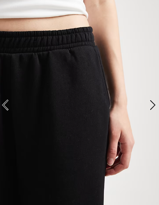 ASOS DESIGN wide leg brushback jogger in black