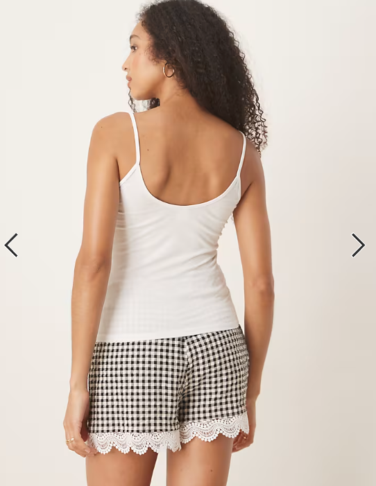 Gina Tricot jersey strappy cami top in white