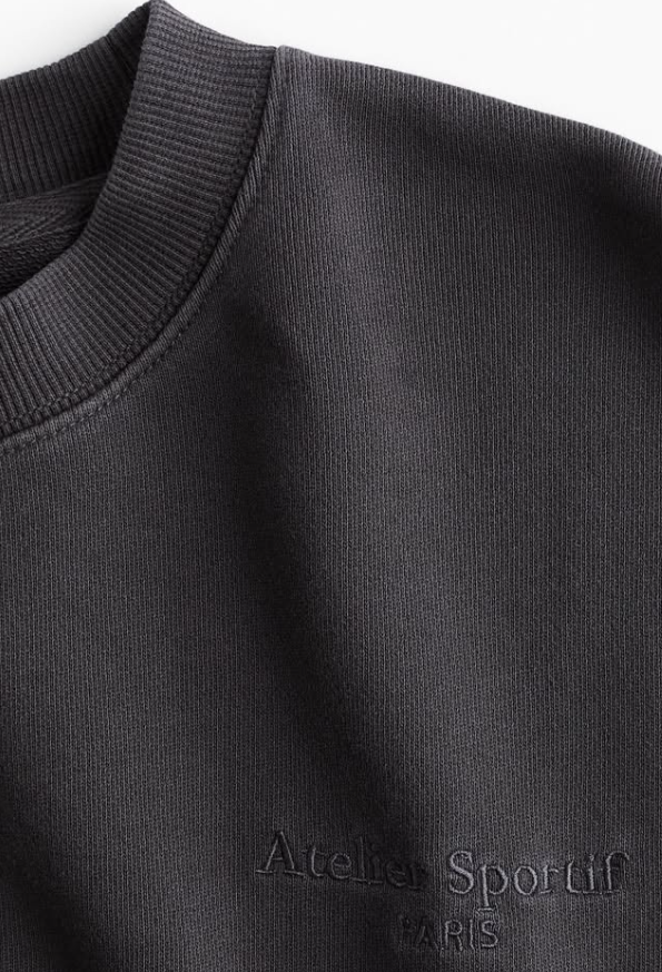 H&M - SWEATSHIRT WITH TEXT MOTIF- Dark Grey