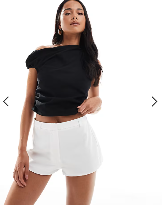 ASOS DESIGN tailored micro shorts in white