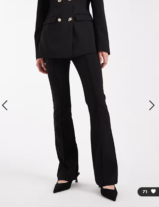 ASOS DESIGN tailored flare trousers in black