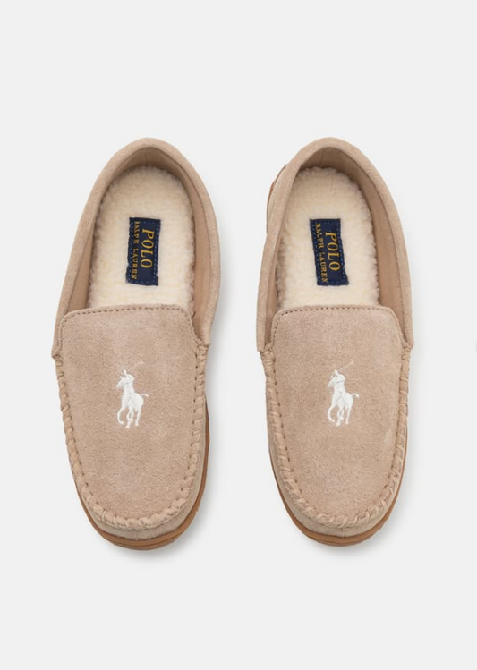 POLO RALPH LAUREN BRENAN FLATS MEN- MOCCASINS - KHAKI/CREAM