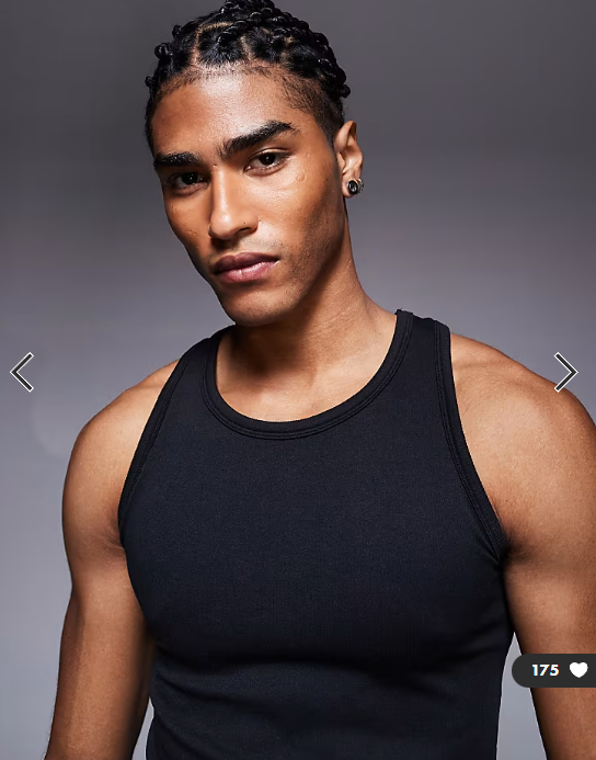 4505 Icon seamless rib slim fit vest in black