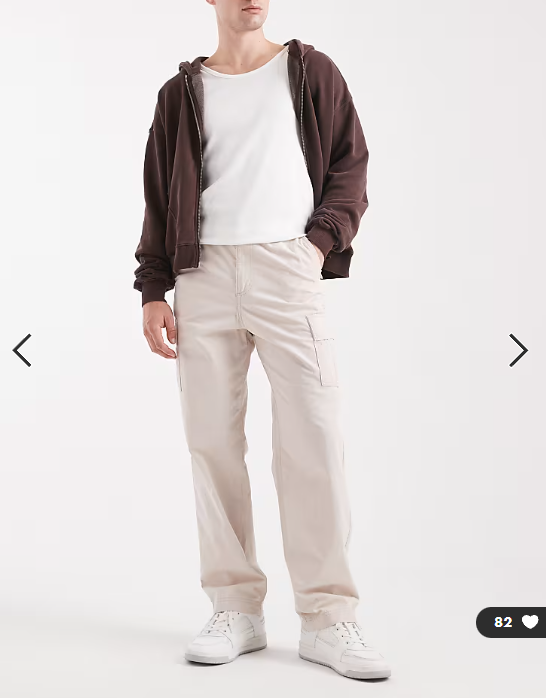 JJ Rebel cargo trouser in cream