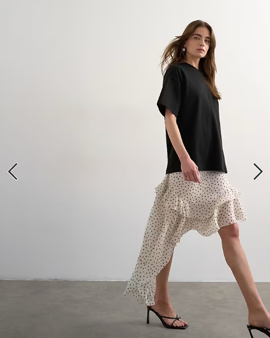 Topshop premium interlock oversized tee in black