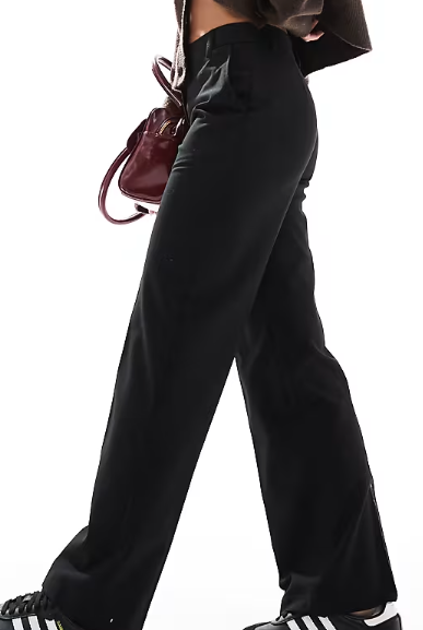 ASOS DESIGN Petite tailored slim straight trousers in black