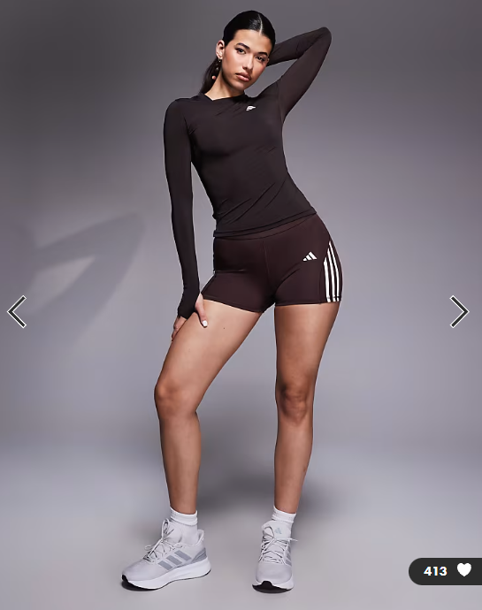 adidas Training Power essentials long sleeve top in brown