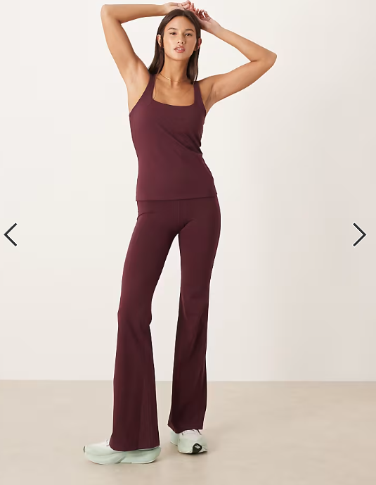 TALA Dayflex minimal longer length square neck vest in fig