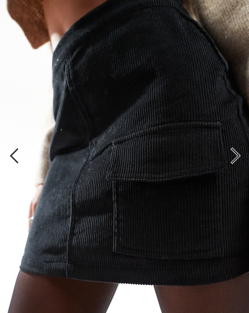 Threadbare velvet cord mini skirt in black
