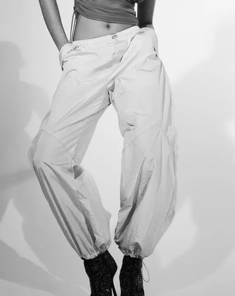 H&M - PARACHUTE PANTS - Lt Grey