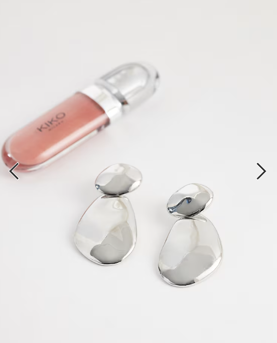 DesignB London statement molten drop earrings in silver