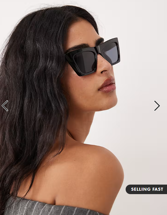ASOS DESIGN cat eye sunglasses in black