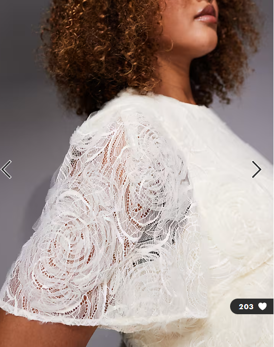 Forever New Curve Bridal lace midaxi dress in cream