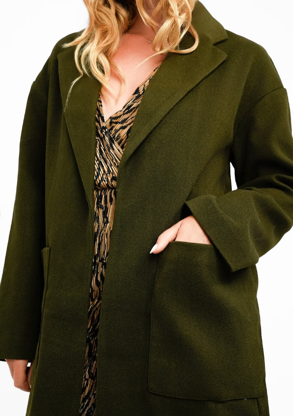 Topshop - asos - Topshop Chuck On Coat In Khaki