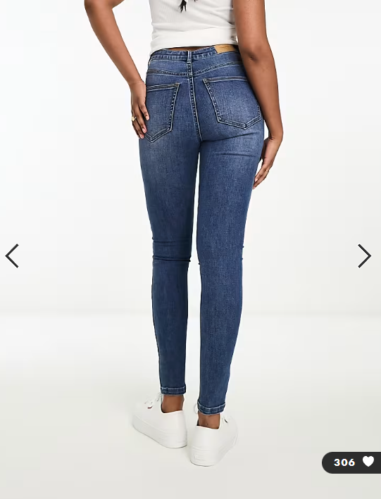 Vero Moda high rise skinny jeans in medium blue