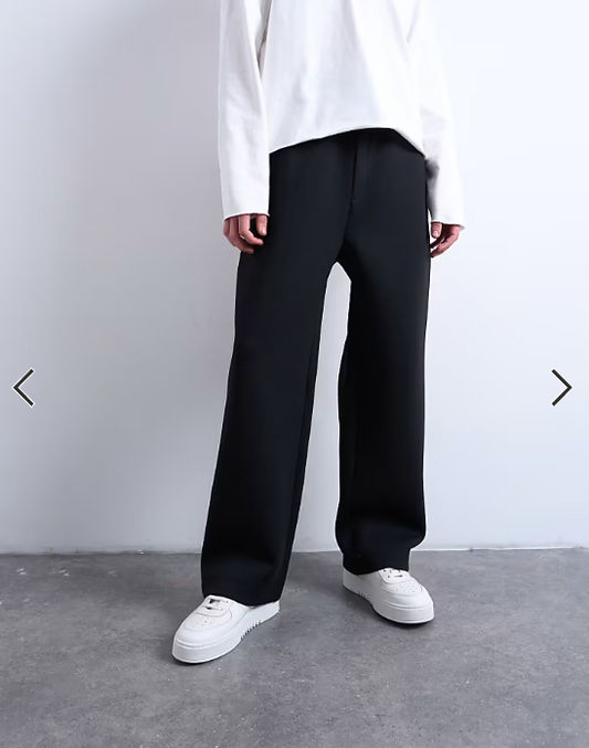 Topman scuba-style fabric jogger in black