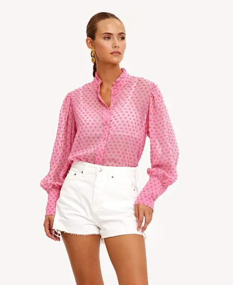 Loavies - Light pink blouse with dots