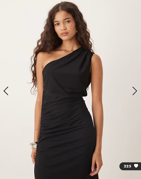 ASOS DESIGN ruched maxi dress in black