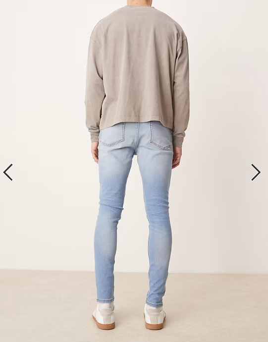 ASOS DESIGN power stretch jeans in light wash