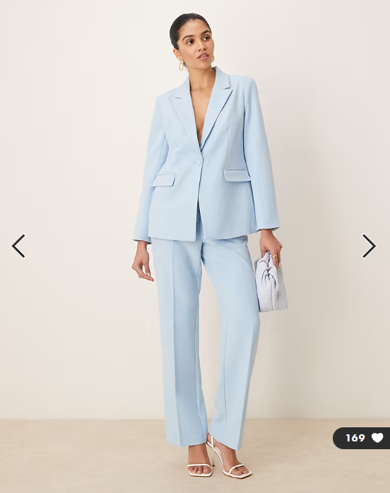 YAS oversized tailored blazer in sky blue