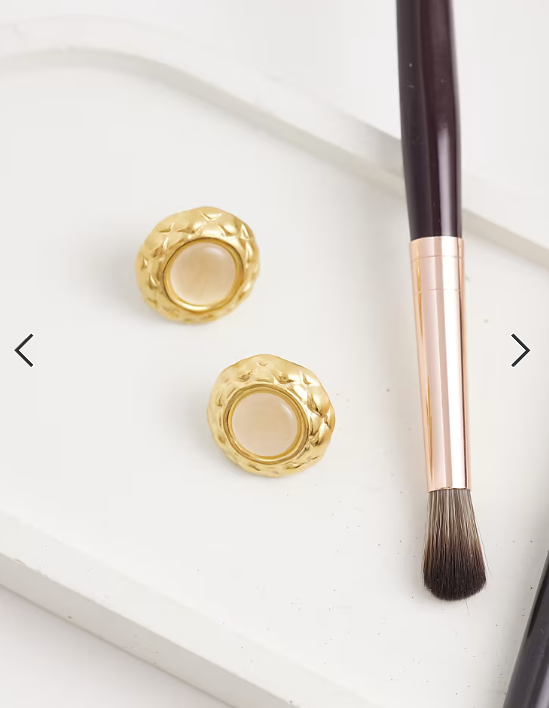 Lost Souls vintage inspired stone earrings in 18ct gold plated stainless steel