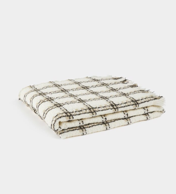 Morgan - Check print scarf beige women