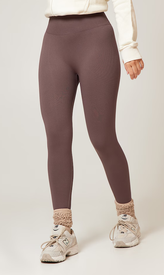 Chocolate Basic Seamless High Waist Gym Leggings