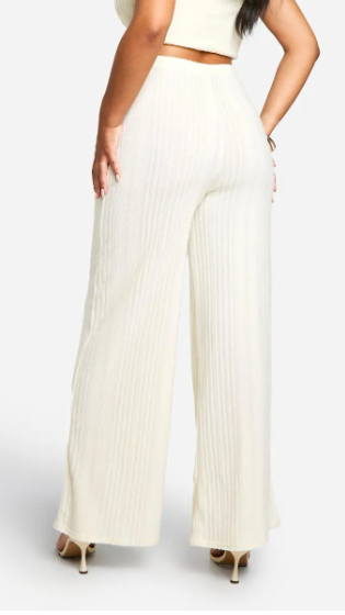boohoo Emily Shak Maternity Soft Rib Wide Leg Trouser