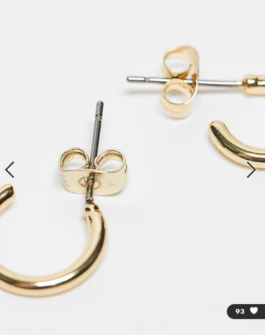 Pieces 18k plated 3-pack everyday huggie and hoop earrings in gold