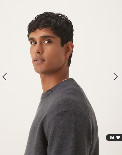 ARKET supersoft crew neck knitted jumper in washed black
