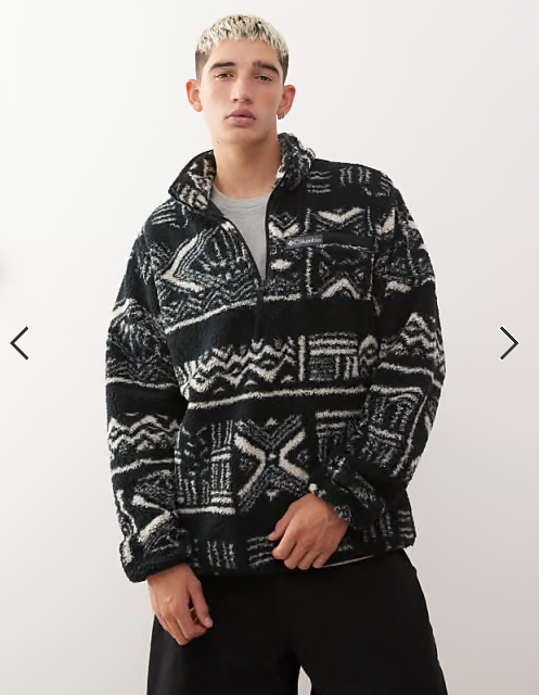 Columbia Rugged Ridge High Pile half zip fleece in black