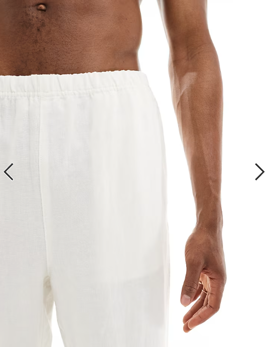 Weekday Seth linen blend trousers in off-white