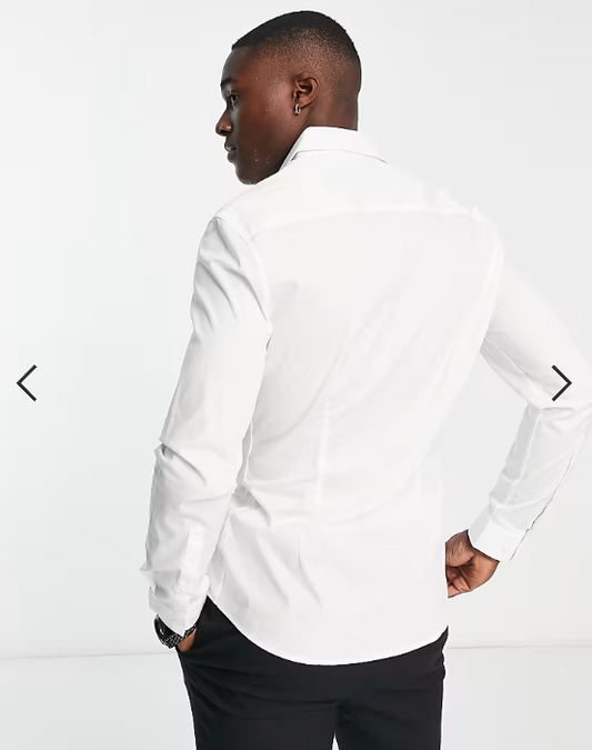 ASOS DESIGN skinny fit shirt in white