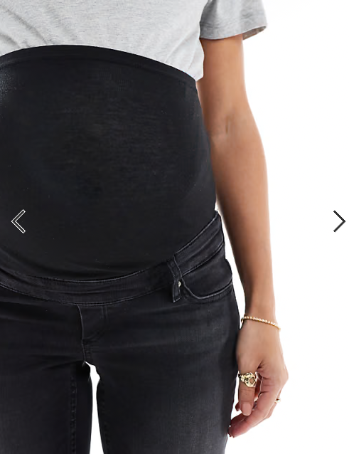 ONLY Maternity Blush skinny jeans with frayed hem in washed black