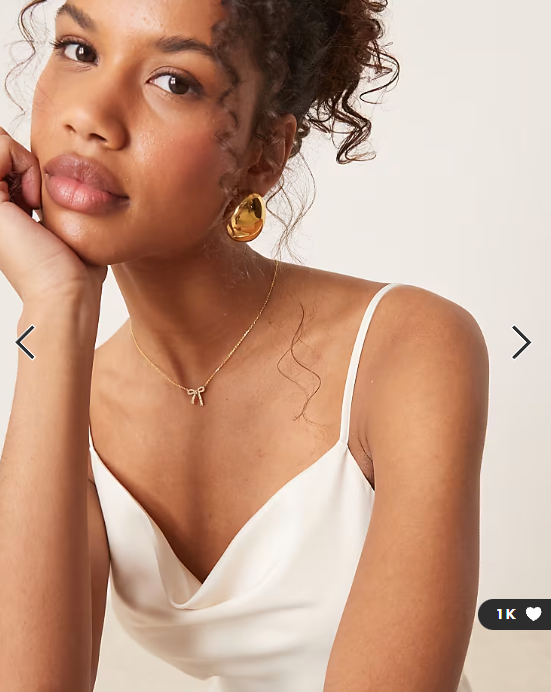 YAS satin cami midi dress in gardenia white