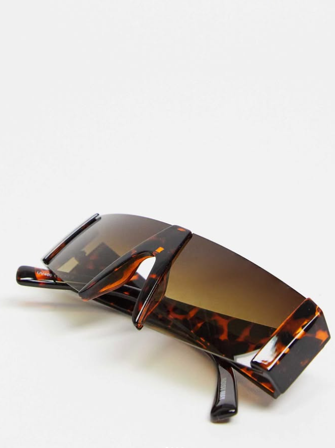 Noisy May wrap visor sunglasses in tortoisehell
