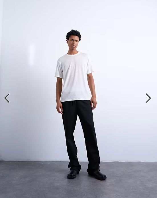 Topman classic fit sheer rib t-shirt in white .