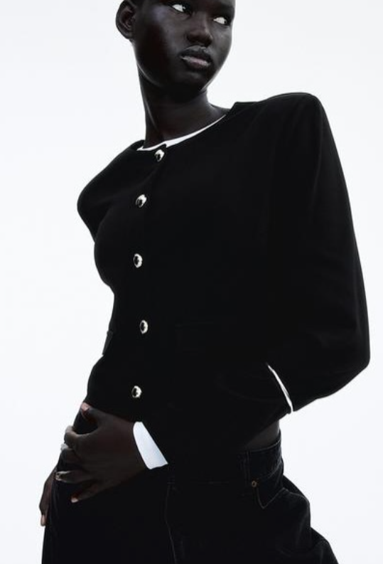 H&M - Shoulder-pad cardigan - black