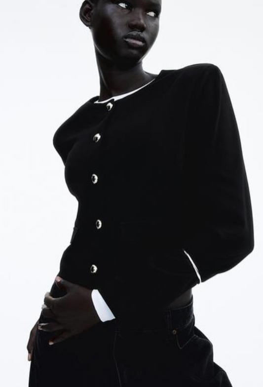 H&M - Shoulder-pad cardigan - black